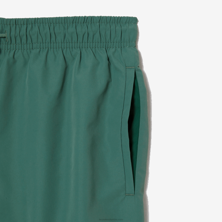 hombres Lacoste 6F24546 wij verde caqui shorts de baño ligeros de secado rápido