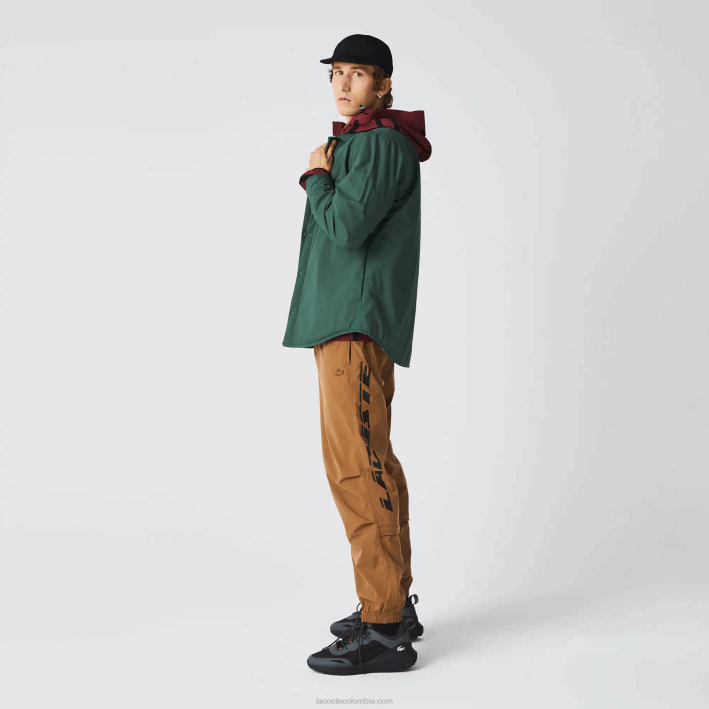 hombres Lacoste 6F241002 marrón z0w pantalones de chándal oversize con logo en contraste