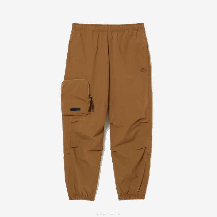 hombres Lacoste 6F241002 marrón z0w pantalones de chándal oversize con logo en contraste