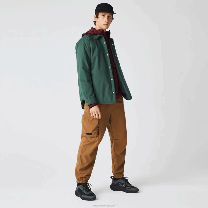 hombres Lacoste 6F241002 marrón z0w pantalones de chándal oversize con logo en contraste