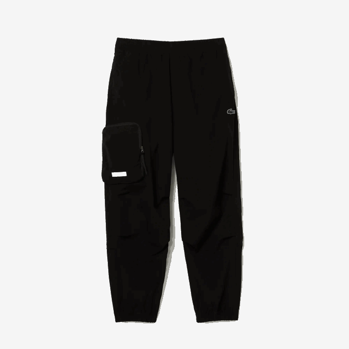 hombres Lacoste 6F241003 negro 031 pantalones de chándal oversize con logo en contraste