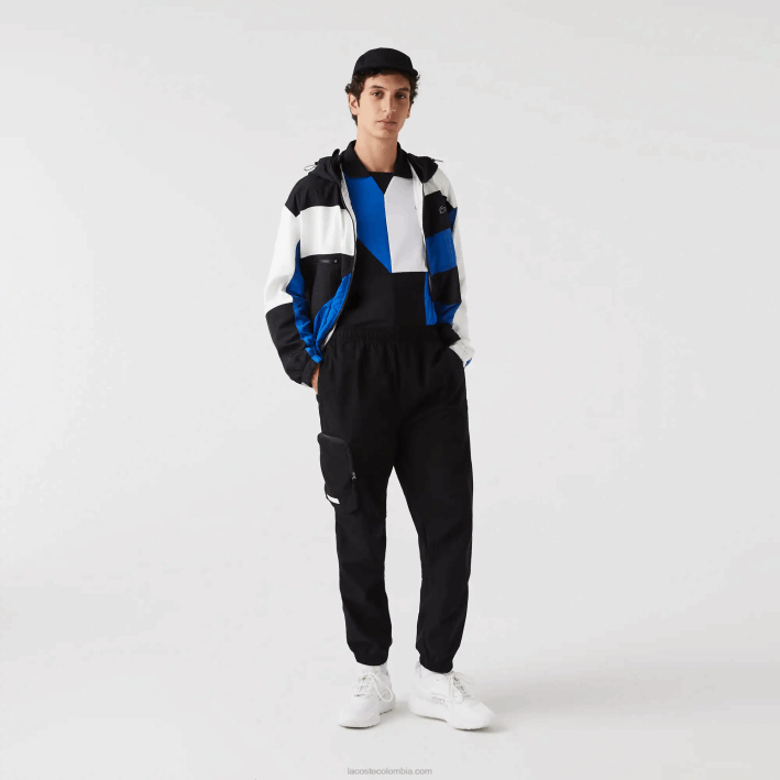 hombres Lacoste 6F241003 negro 031 pantalones de chándal oversize con logo en contraste