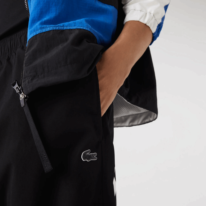 hombres Lacoste 6F241003 negro 031 pantalones de chándal oversize con logo en contraste