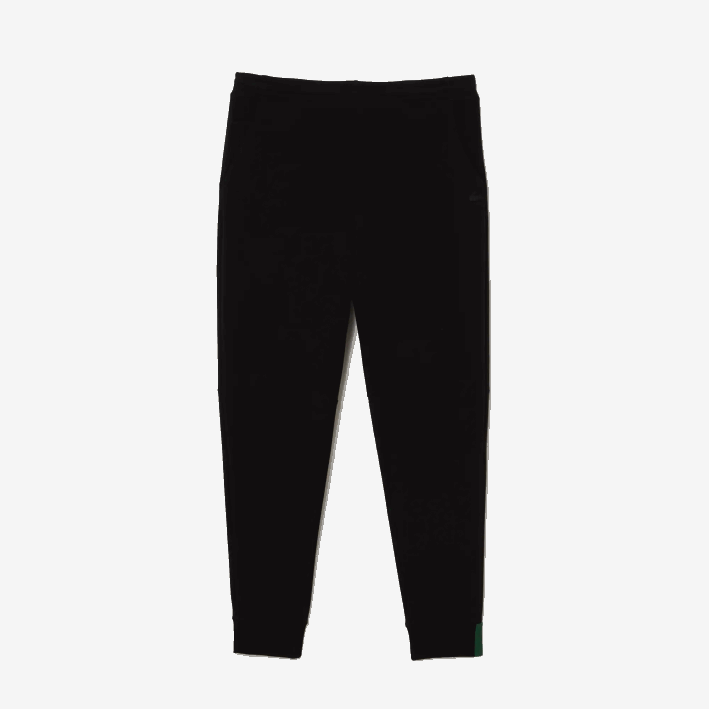 hombres Lacoste 6F241004 negro 031 pantalones de chándal slim fit en mezcla de algodón jaspeado