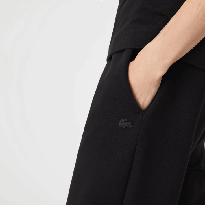 hombres Lacoste 6F241004 negro 031 pantalones de chándal slim fit en mezcla de algodón jaspeado