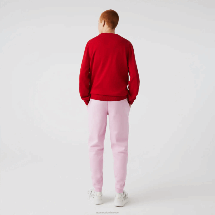 hombres Lacoste 6F241014 rosa z4h pantalones de chándal tapered fit