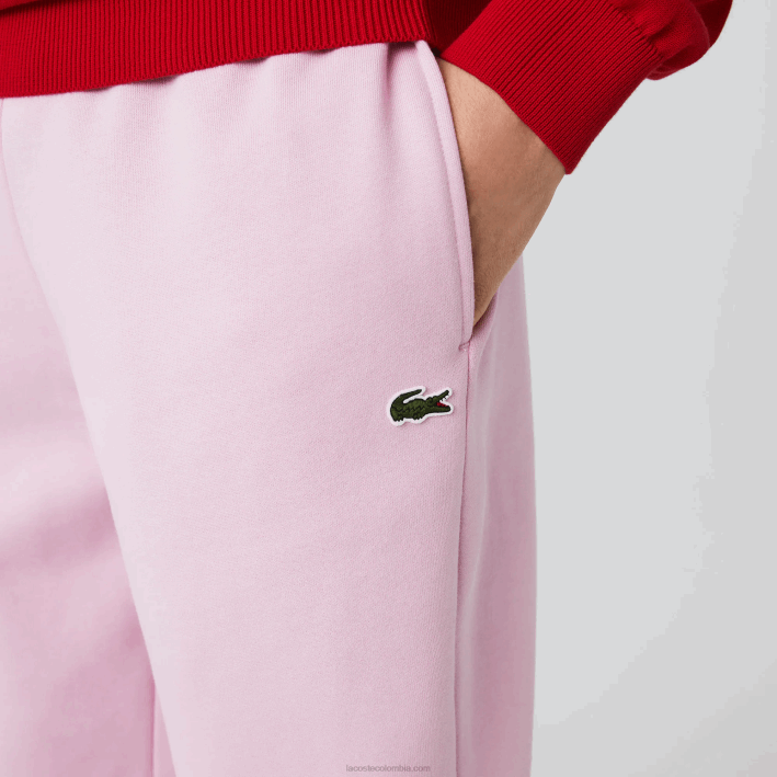 hombres Lacoste 6F241014 rosa z4h pantalones de chándal tapered fit
