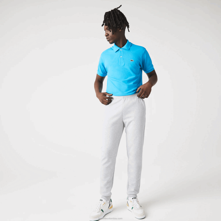 hombres Lacoste 6F241020 chino gris claro 9ya pantalones deportivos con paneles de malla