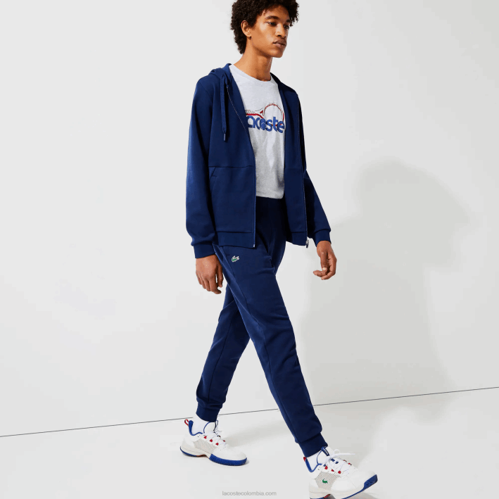 hombres Lacoste 6F241021 azul marino 423 pantalones deportivos con paneles de malla