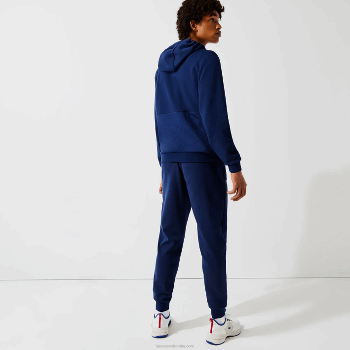 hombres Lacoste 6F241021 azul marino 423 pantalones deportivos con paneles de malla