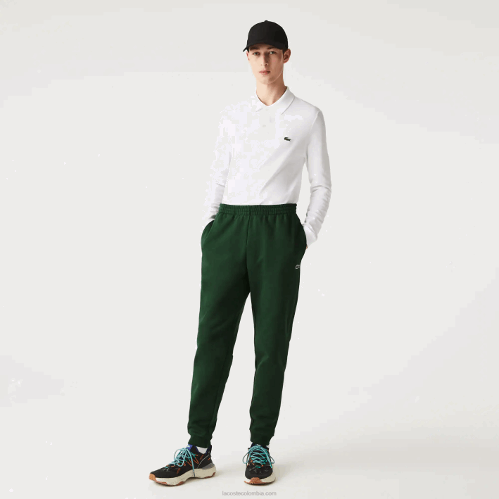 hombres Lacoste 6F241024 verde 132 pantalones de chándal tapered fit