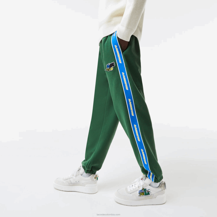 hombres Lacoste 6F241026 verde 132 pantalones de chándal con logo