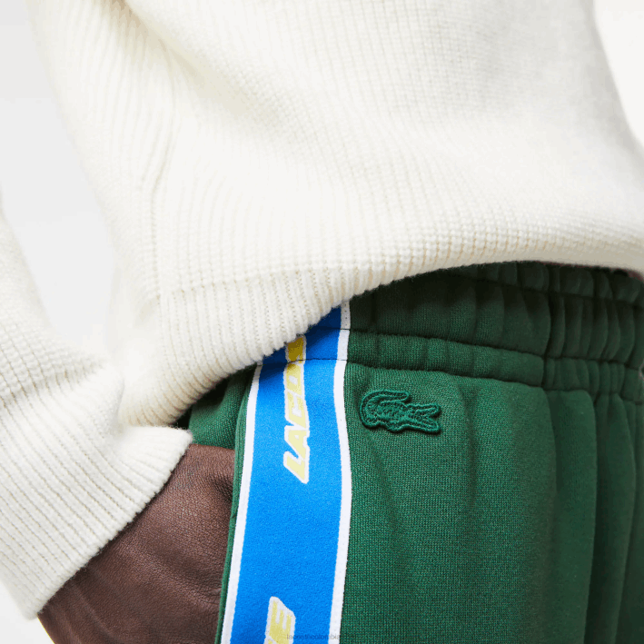 hombres Lacoste 6F241026 verde 132 pantalones de chándal con logo