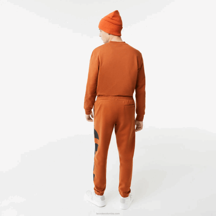 hombres Lacoste 6F241037 marrón 3pb pantalones de chándal con letras en contraste