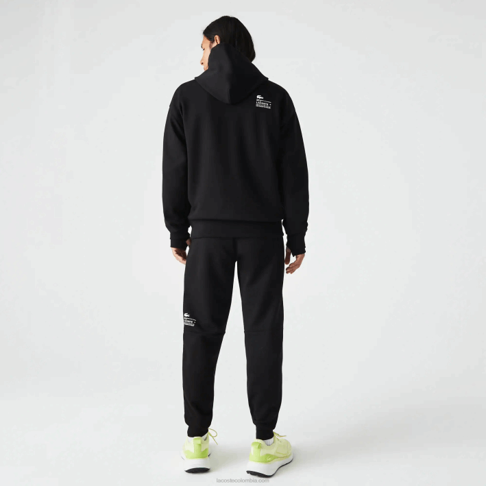 hombres Lacoste 6F241043 negro 031 pantalones de chándal con estampado reflectante