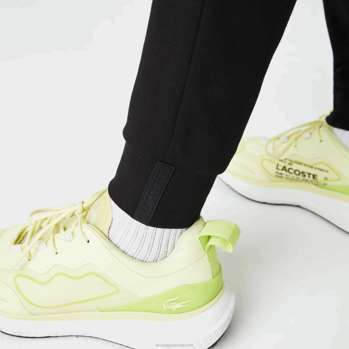 hombres Lacoste 6F241043 negro 031 pantalones de chándal con estampado reflectante