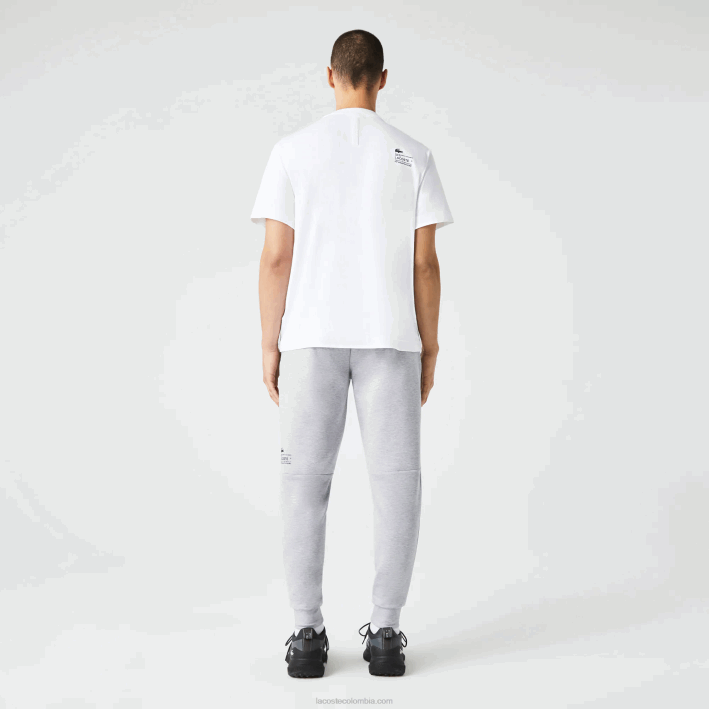 hombres Lacoste 6F241044 lomo gris cca pantalones de chándal con estampado reflectante