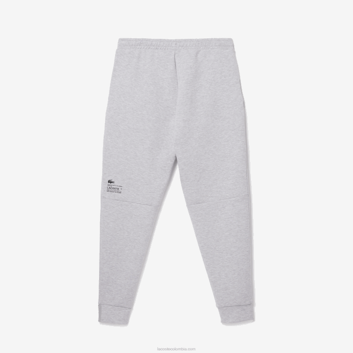 hombres Lacoste 6F241044 lomo gris cca pantalones de chándal con estampado reflectante