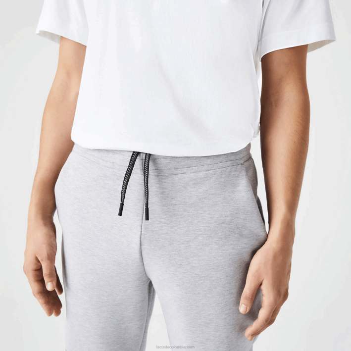 hombres Lacoste 6F241044 lomo gris cca pantalones de chándal con estampado reflectante