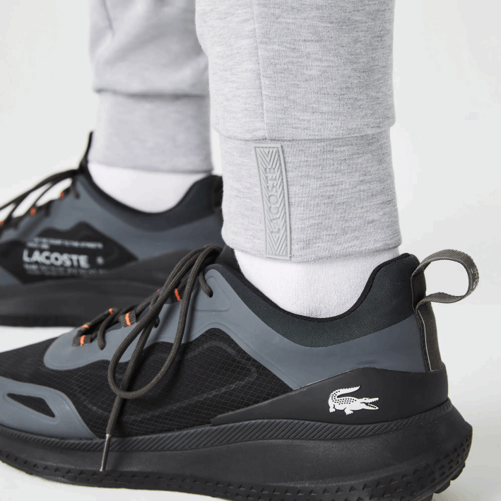 hombres Lacoste 6F241044 lomo gris cca pantalones de chándal con estampado reflectante