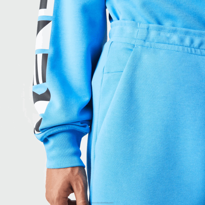 hombres Lacoste 6F241045 azul 4xa pantalones de chándal con estampado reflectante