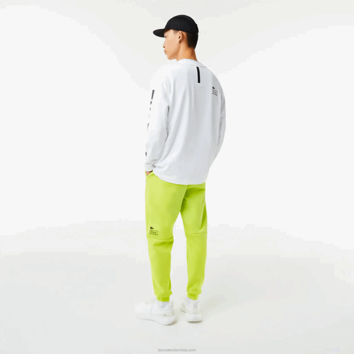 hombres Lacoste 6F241046 amarillo 90v pantalones de chándal con estampado reflectante