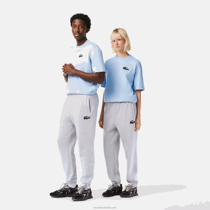 hombres Lacoste 6F241048 lomo gris cca pantalones de chándal de algodón orgánico