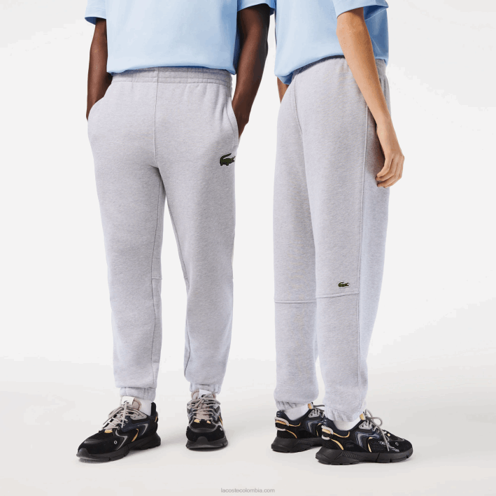 hombres Lacoste 6F241048 lomo gris cca pantalones de chándal de algodón orgánico