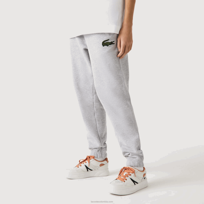 hombres Lacoste 6F241048 lomo gris cca pantalones de chándal de algodón orgánico