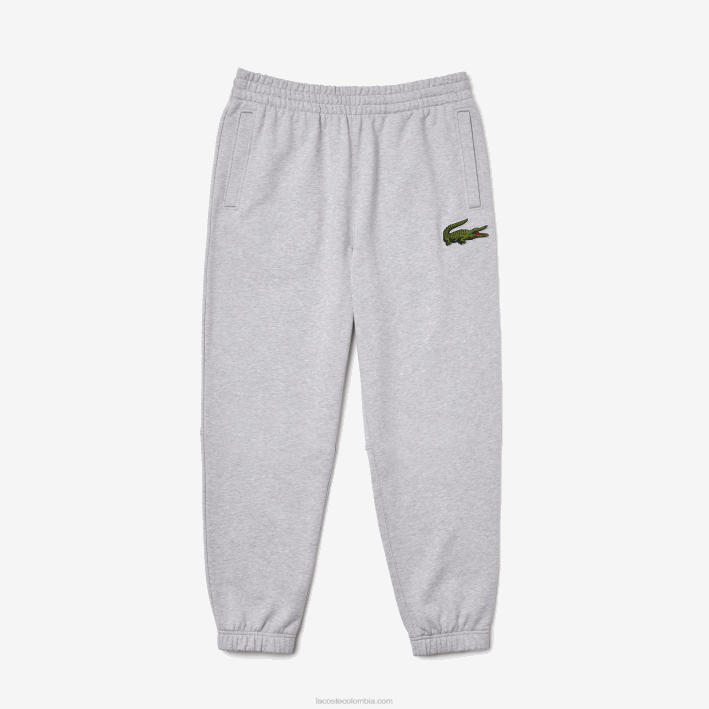 hombres Lacoste 6F241048 lomo gris cca pantalones de chándal de algodón orgánico