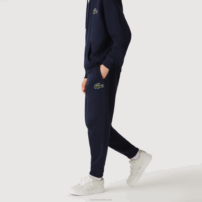 hombres Lacoste 6F241049 azul marino 166 pantalones de chándal de algodón orgánico