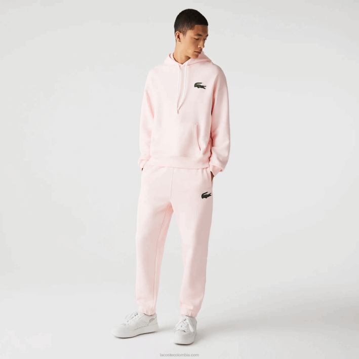 hombres Lacoste 6F241050 rosa claro t03 pantalones de chándal de algodón orgánico