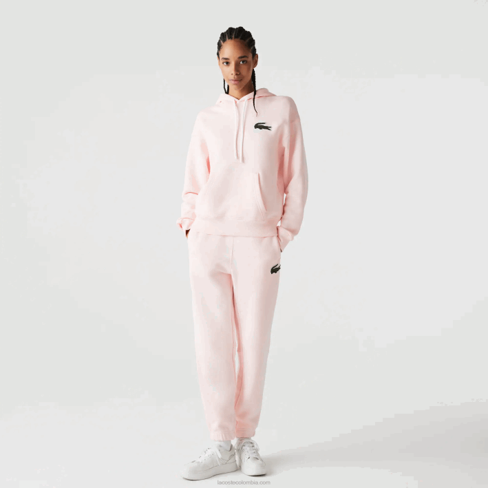 hombres Lacoste 6F241050 rosa claro t03 pantalones de chándal de algodón orgánico