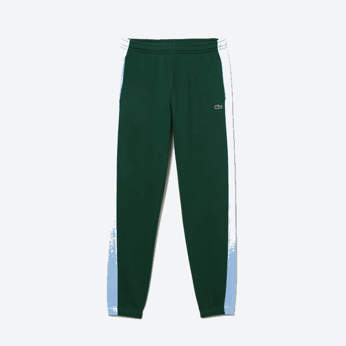 hombres Lacoste 6F241058 verde azul dqa pantalones de chándal con bandas en contraste