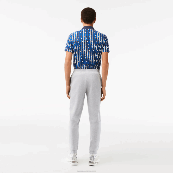 hombres Lacoste 6F241061 lomo gris cca pantalones de chándal tapered fit