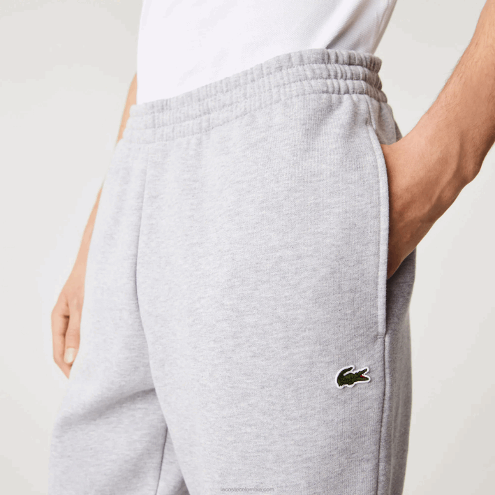 hombres Lacoste 6F241061 lomo gris cca pantalones de chándal tapered fit