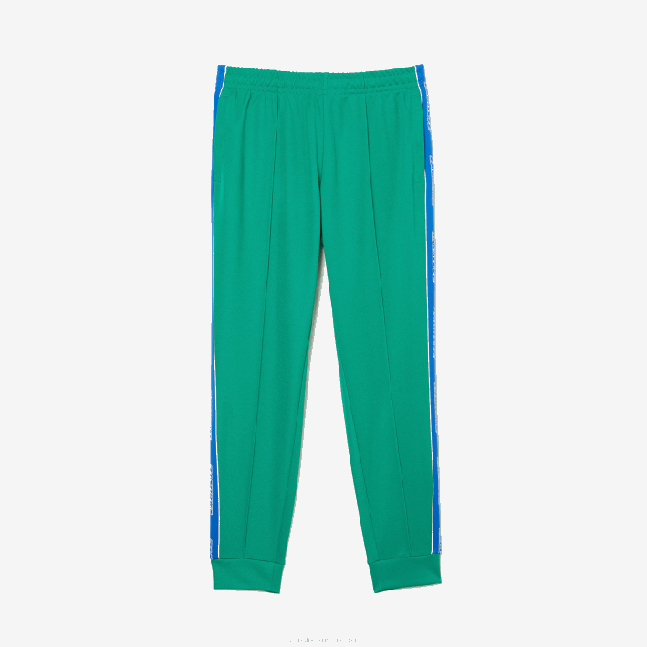 hombres Lacoste 6F241068 verde hd2 pantalones deportivos heritage con bandas en contraste