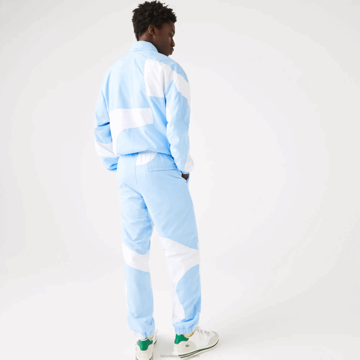 hombres Lacoste 6F241071 azul blanco e7b pantalones de chándal con estampado Heritage