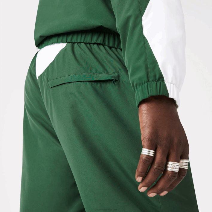 hombres Lacoste 6F241072 verde blanco 291 pantalones de chándal con estampado Heritage