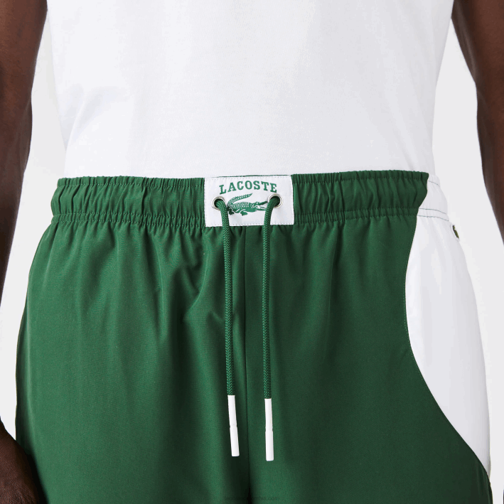 hombres Lacoste 6F241072 verde blanco 291 pantalones de chándal con estampado Heritage