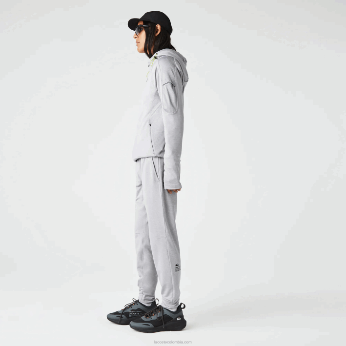 hombres Lacoste 6F241073 chino gris claro 9ya pantalones deportivos de dos capas