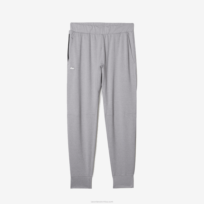 hombres Lacoste 6F241073 chino gris claro 9ya pantalones deportivos de dos capas