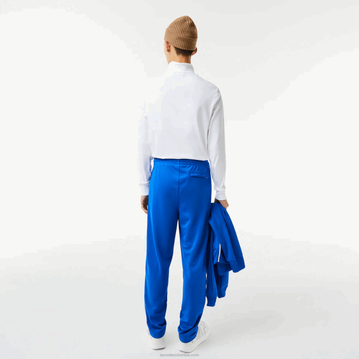 hombres Lacoste 6F241079 azul k1q pantalones de chándal con banda lateral en contraste