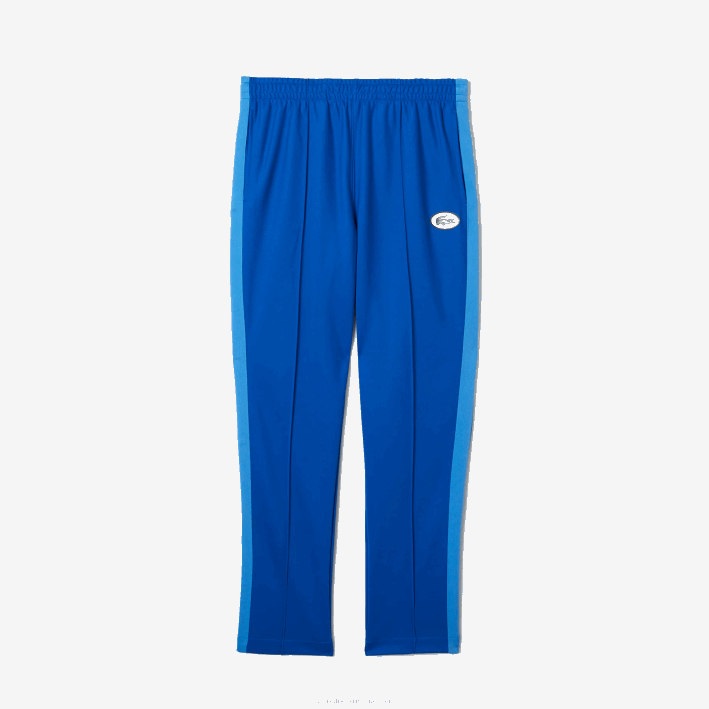 hombres Lacoste 6F241079 azul k1q pantalones de chándal con banda lateral en contraste
