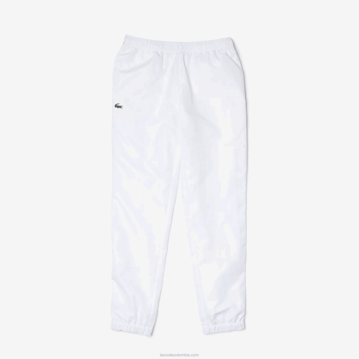 hombres Lacoste 6F241088 blanco 001 pantalones deportivos de tenis con estampado lateral