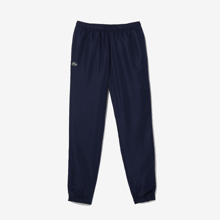hombres Lacoste 6F241089 azul marino 166 pantalones deportivos de tenis con estampado lateral