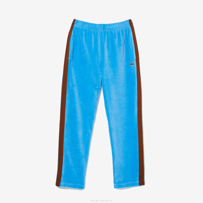 hombres Lacoste 6F241103 azul 4xa pantalones de chándal con banda lateral en contraste