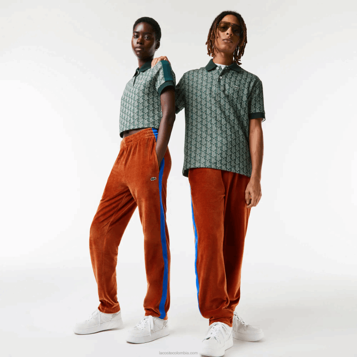 hombres Lacoste 6F241104 marrón 3pb pantalones de chándal con banda lateral en contraste