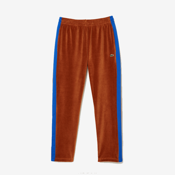 hombres Lacoste 6F241104 marrón 3pb pantalones de chándal con banda lateral en contraste
