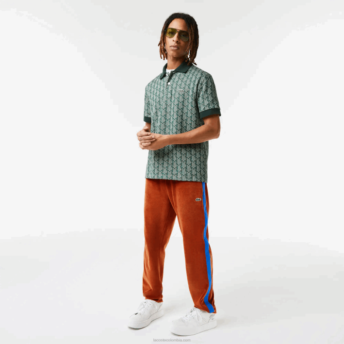 hombres Lacoste 6F241104 marrón 3pb pantalones de chándal con banda lateral en contraste